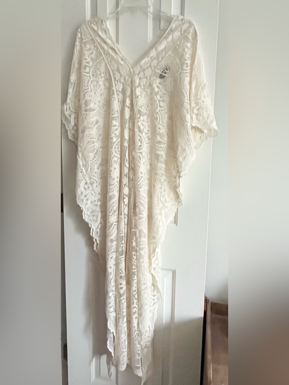 Romantic Lace Cream Tunic/Dress Coverup